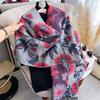 Winter Women's Thick Faux Cashmere Scarf - Warm Pashmina Shawl Wrap, Outdoor Cold-Resistant Blanket