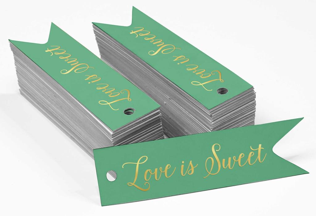 Inkdotpot Gold Foil Paper Hang Tags Love Is Sweet Wedding Favor Tags 100