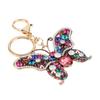 Butterfly Keychain Crystal Rhinestones Zinc Alloy Chain Sparkling Butterfly Keyring for Key Car Purse Handbag Colorful