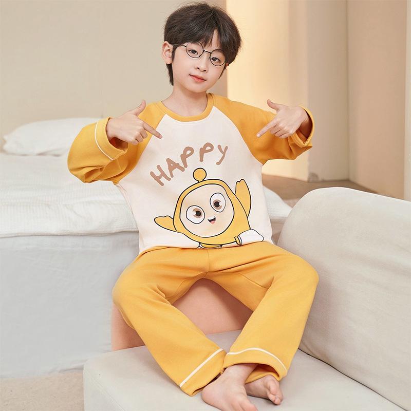 2026 Autumn Two-Piece Pajama Set for Boys - Long Sleeve & Pants