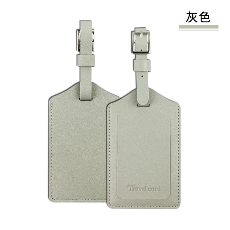 Square Buckle Leather Luggage Tag Anti-Loss Card Pu Leather Luggage Pass Boarding Pass