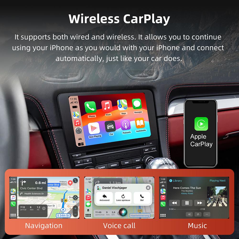 OEM Screen Upgrade Wireless Carplay Auto For Porsche Cayenne Macan 911 W/ PCM 4.0 2017-2018 Mirror-Link
