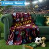 Custom Name West Ham Crests Pattern Blanket Lightweight Ideal Bedding Blanket Perfect for Travel, Camping, Living Rooms, Sofas, Christmas gift