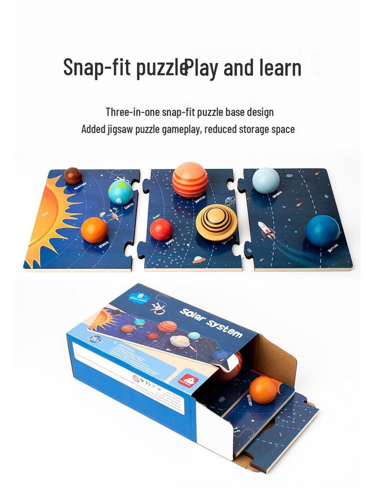Planet Matching Puzzle: Early Education Toy for Kindergarten - Cognitive Solar System with Eight Planets