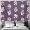 Japanese Floral Tapestry Wall Hanging Sakura Blossom Decor Aesthetic Room Divider Vintage Kimono Fabric Zen Garden Art Home Deco