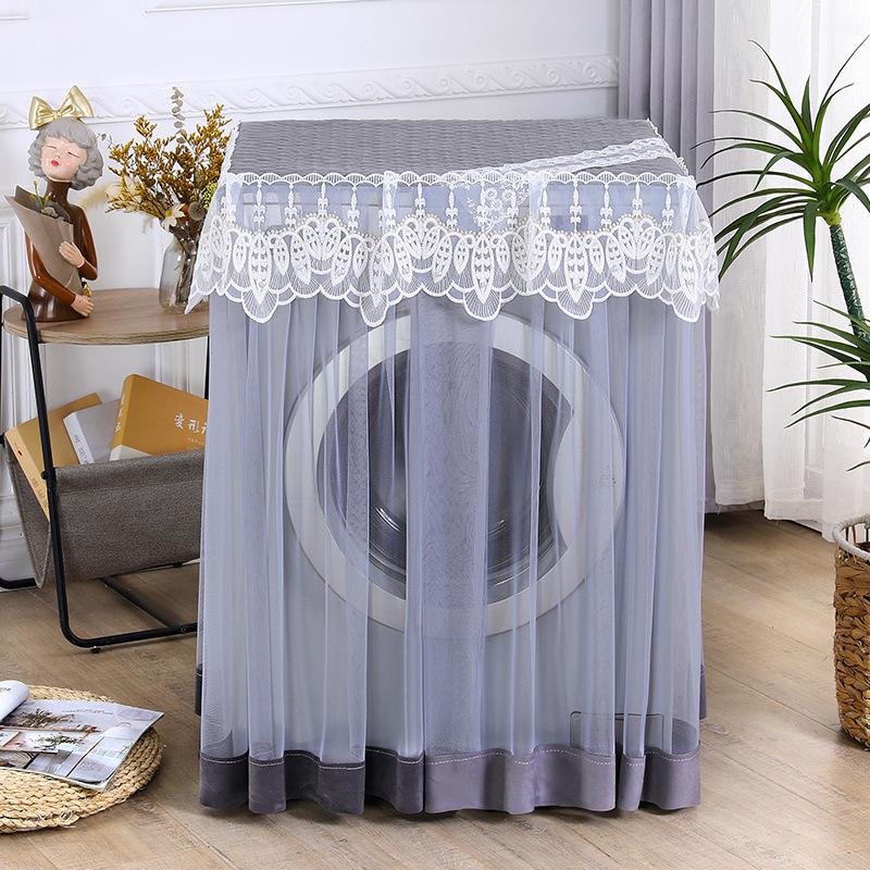 Capa para Máquina de Lavar Roupa Tipo Tambor Estilo Ins Cor Sólida Capa para Máquina de Lavar Roupa Toalha Casa Nova Universal Capa Protetora contra Pó para Máquina de Lavar Roupa