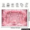 2D Pink Butterfly Happy Birthday Backdrop Heart Balloon Photography Background for Party