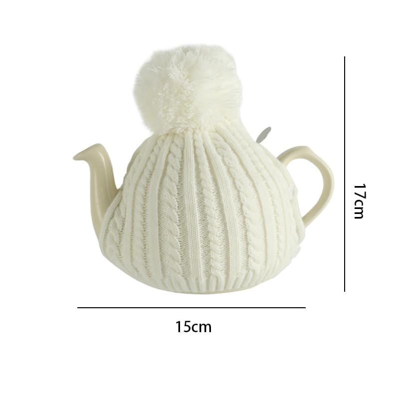 Cute Acrylic Knitted Tea Set for London Pottery, 2 Cup Size, Gift (Brown - One Piece)