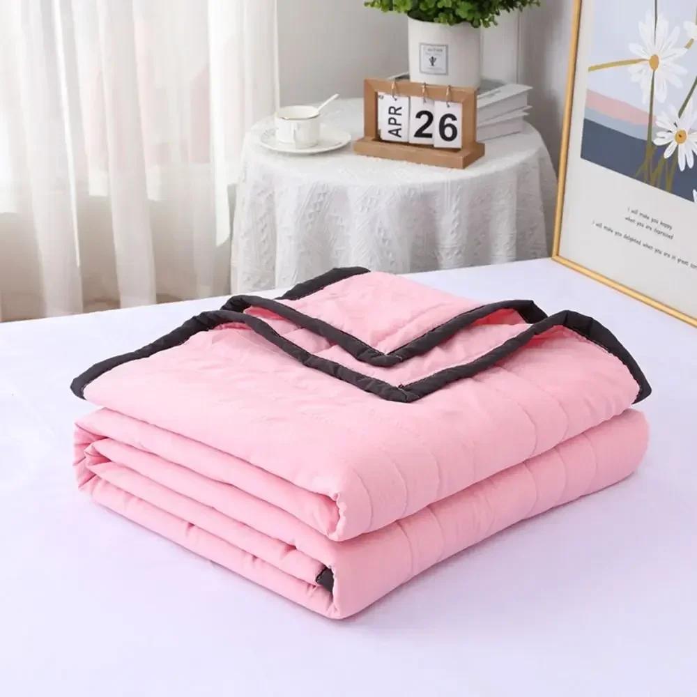 Solid Color  Summer Thin Quilt Comforter Soft Air Conditioning Four-season Quilt/Duvet/Blanket Bed Duvets 150 Single Bed Quilt