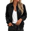 Women's Fashion Zip-Up Jacket Loose Fit Casual Outerwear