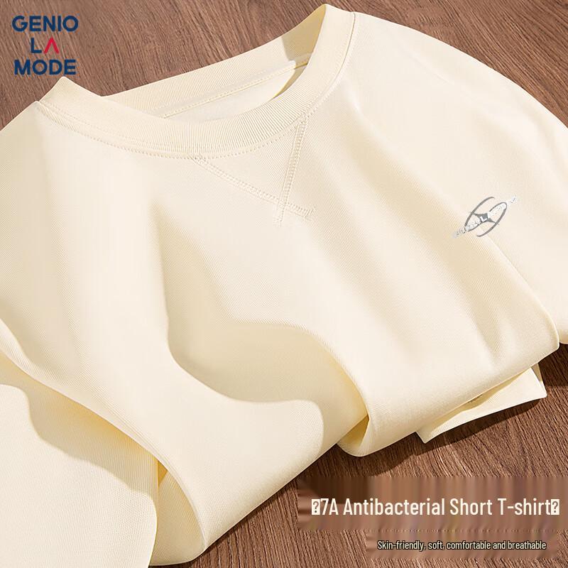 GENIOLAMODE Men s 7A Antibacterial Star Back T-Shirt L