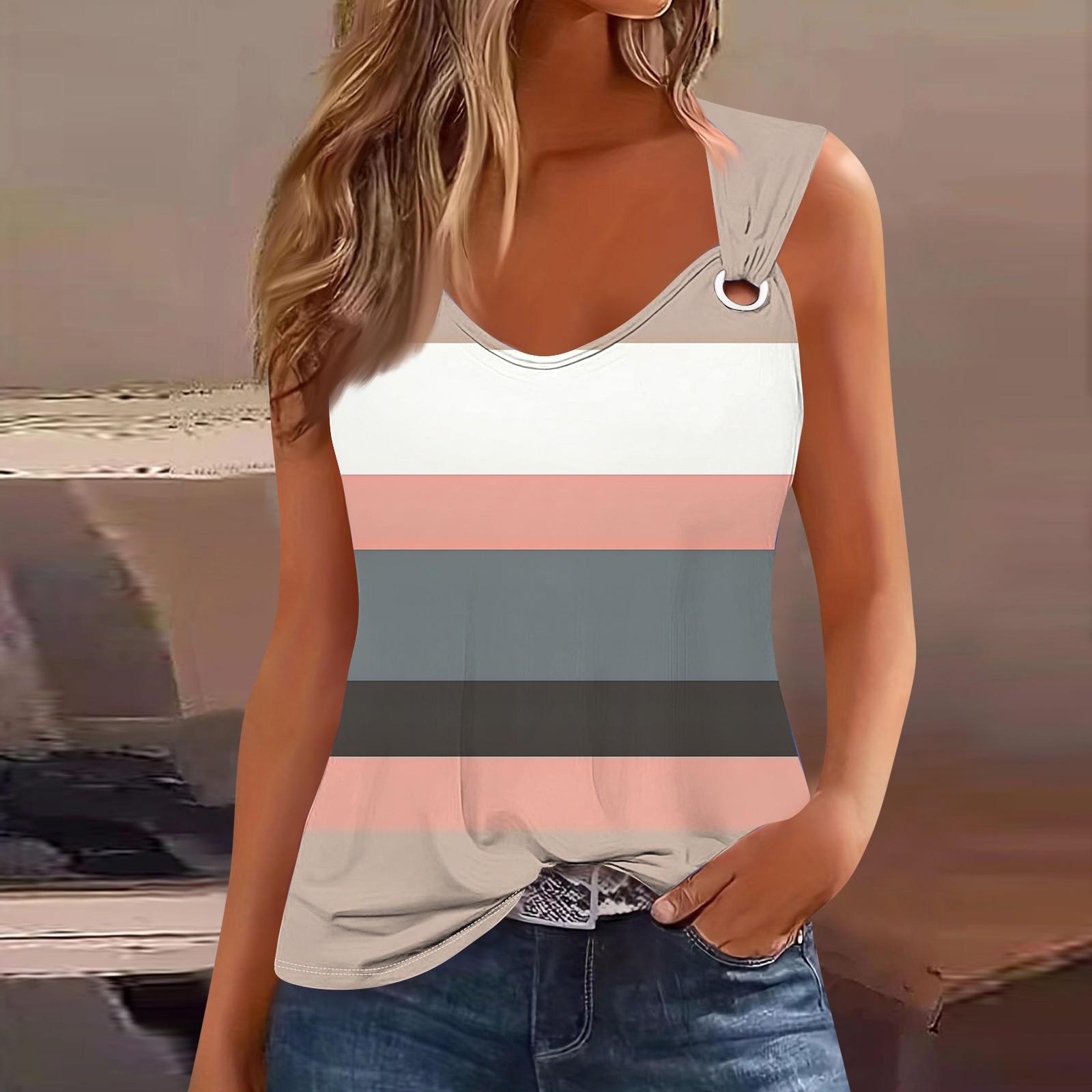 

Женская майка с V-образным вырезом, базовая, с принтом, повседневная, струящаяся, без рукавов, с глубокими боковыми вырезами для женщин M