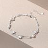925 Sterling Silver Star Beaded Bracelets For Women Vintage Korean Double Layered Adjustable Bracelet Party Exquisite Jewelry