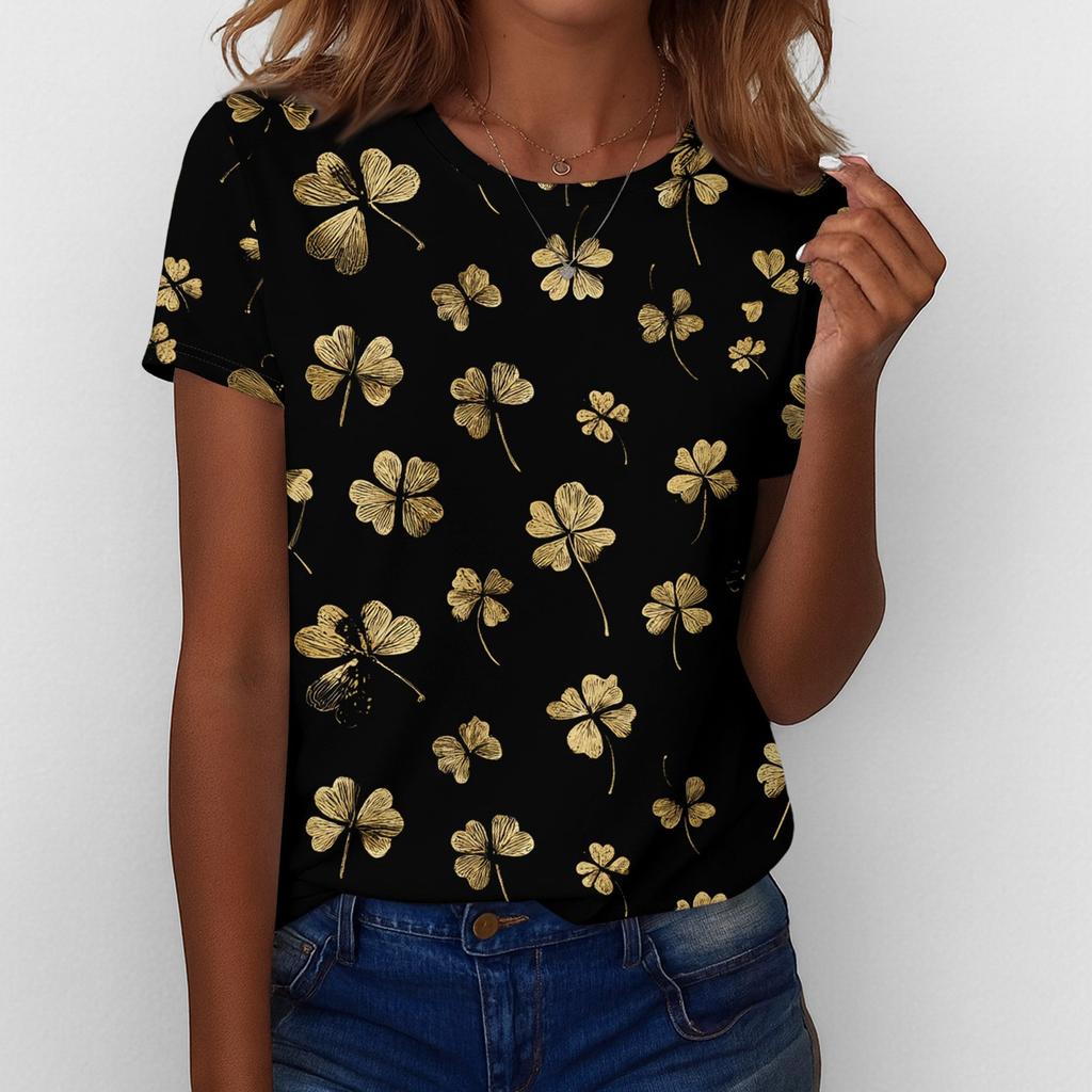 Women's T Shirt Tee Print Short Sleeve Daily Weekend Fashion Basic Regular Top  St. Patrick's Day