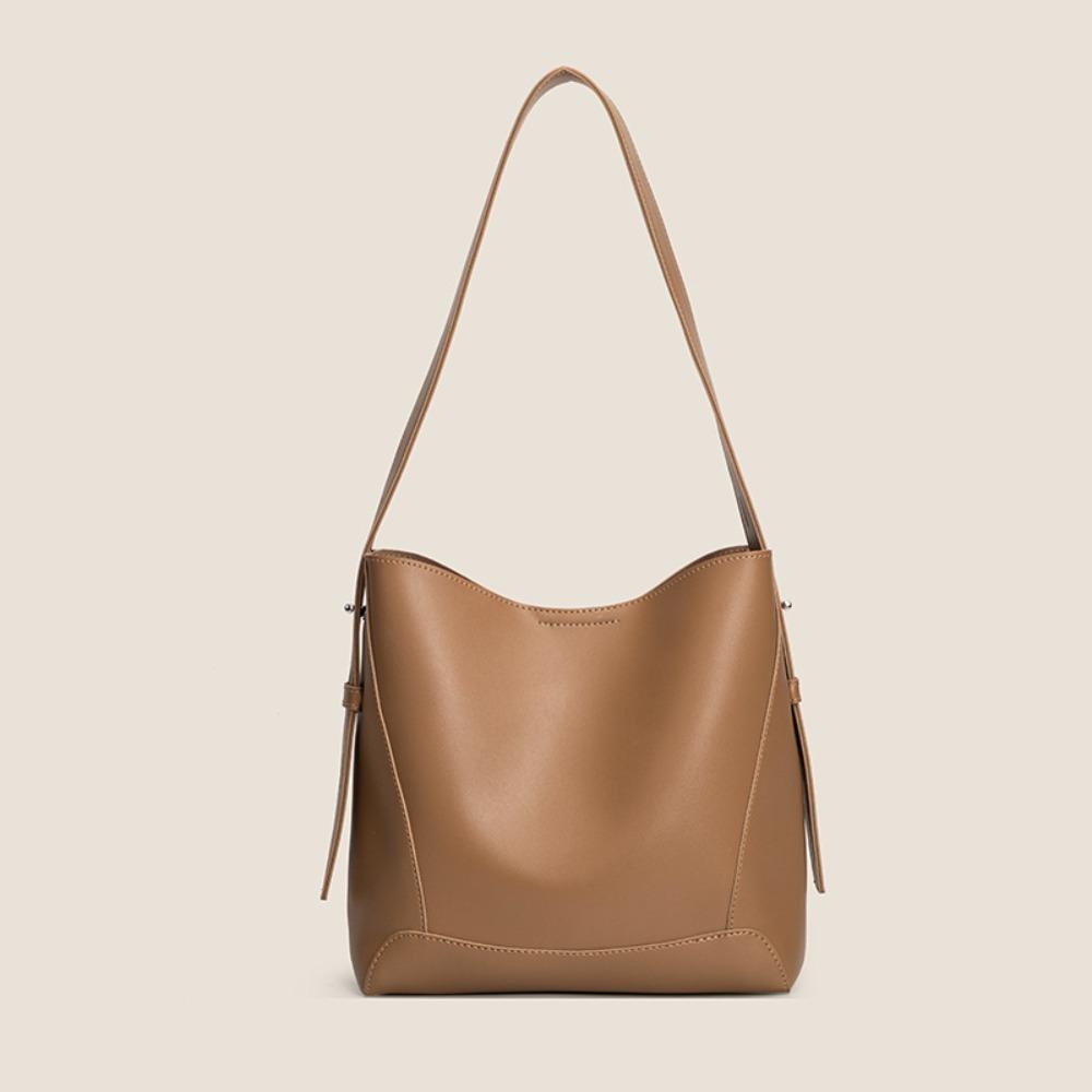 Split Leather Designer Shoulder Bag Underarm Design Casual Style Bucket Basket Bag New Fashion Cowhide Material Crossbody Bag