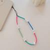 INS wind colored rice beads cute bear anti-lost hand carry new fashion chain short mobile phone chain