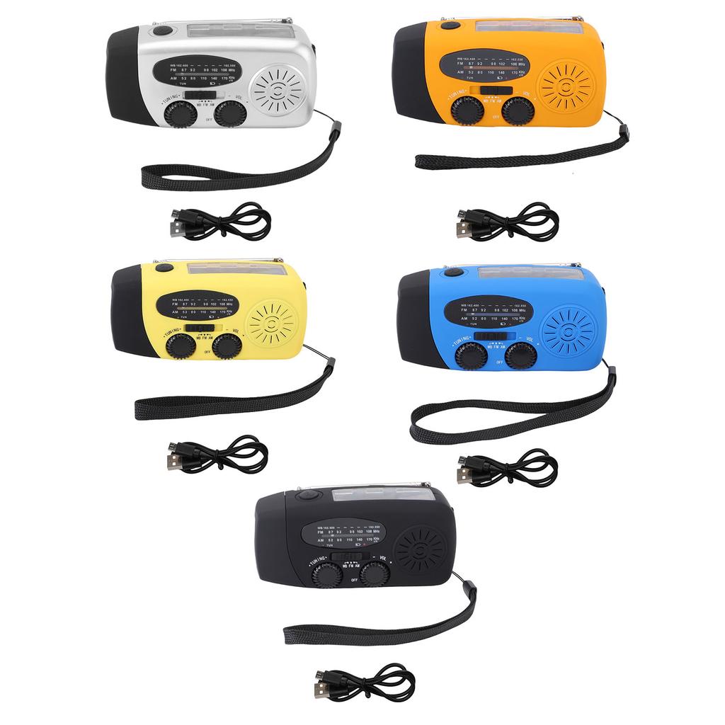 Solar Emergency Radio Hand Crank Portable NOAA Weather Radio with AM FM LED Lights SOS Alarm Cell Ph