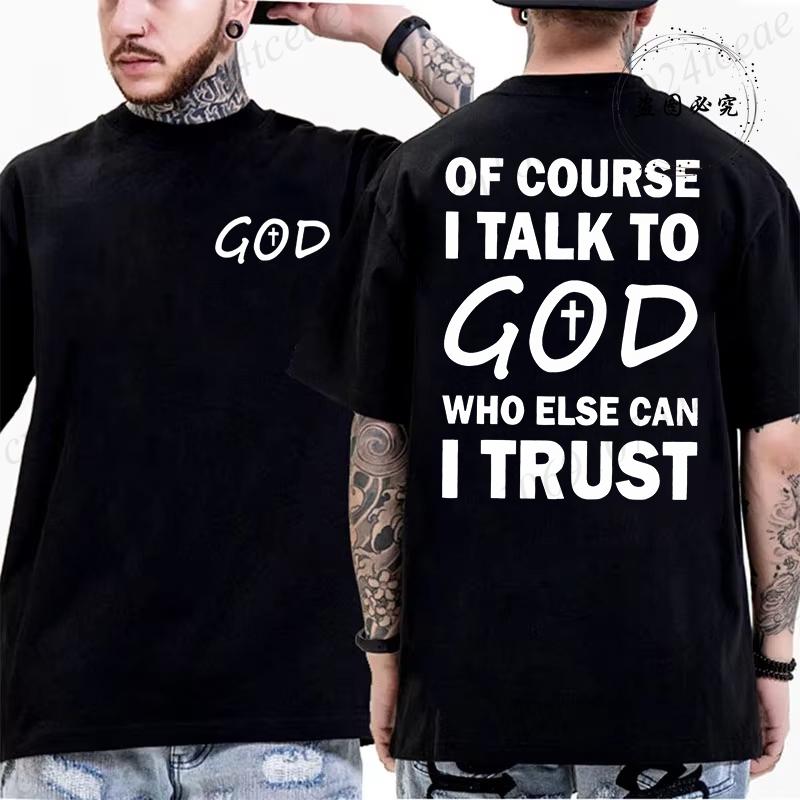 Letní pánská trička Pohodlná s kulatým výstřihem Krátký rukáv Ležérní tričko Křesťanský Ježíš Biblický verš Potisk Pánská módní trička