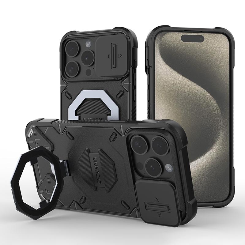 For iPhone 15 Pro PC+TPU Phone Case Anti-Scratch Outdoor Drop-Proof Cover Compatible with MagSafe