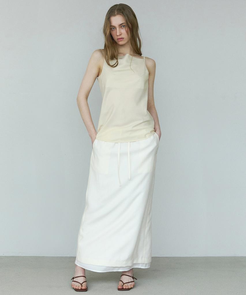 Ihr Crinkle Layered Skirt / Ivory