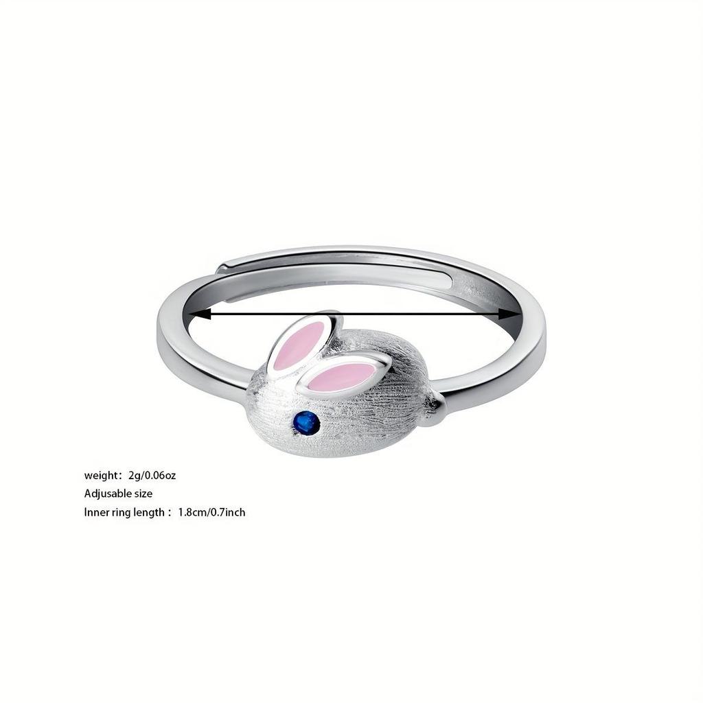 Cute Rabbit Cartoon Ring for Women – Adjustable, Fresh, Versatile, Fashionable and Stylish