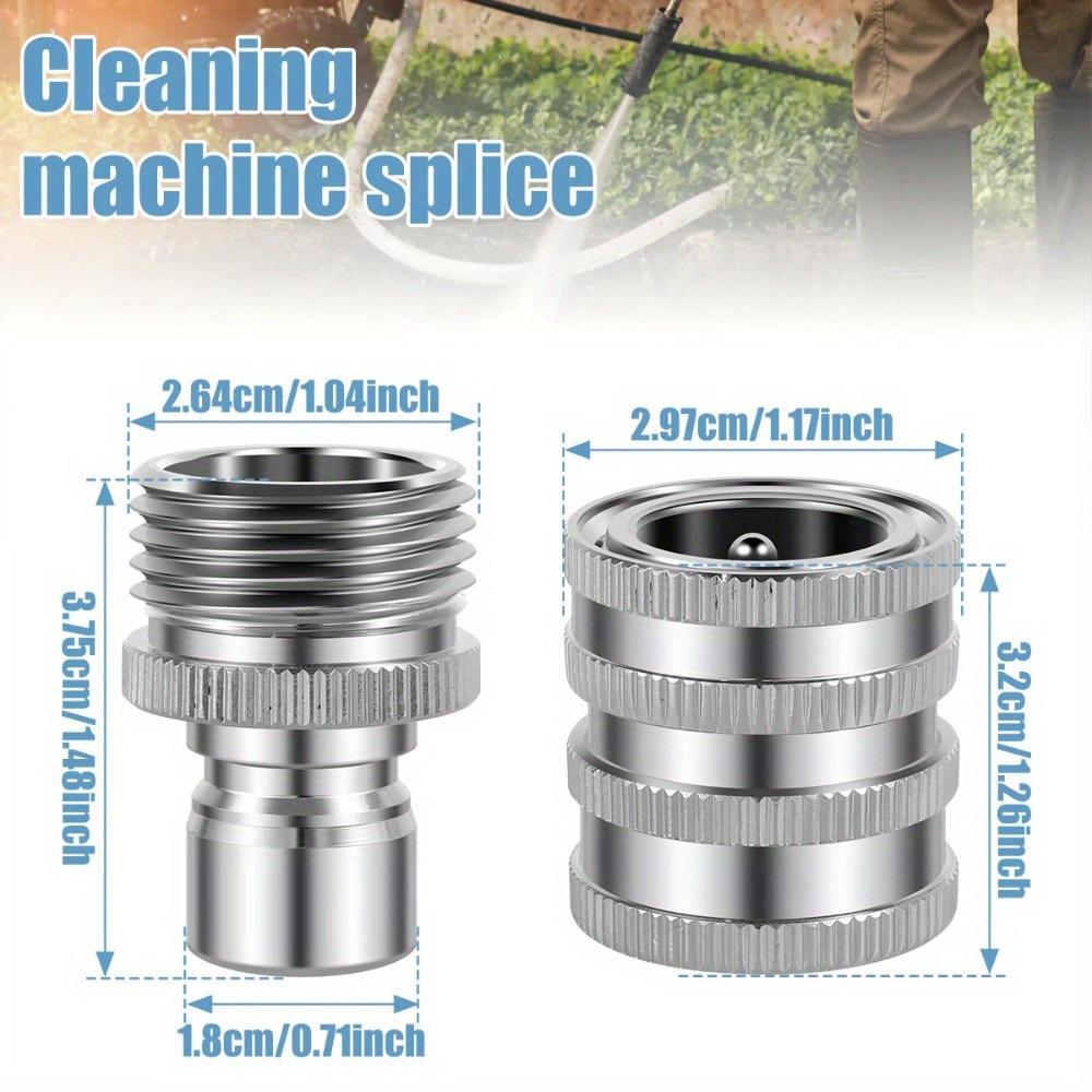 4Pcs 3/4" Garden Hose Quick Connector Stainless Steel Water Hose Fitting Male and Female Pressure Washer Pump Adapter for Faucet