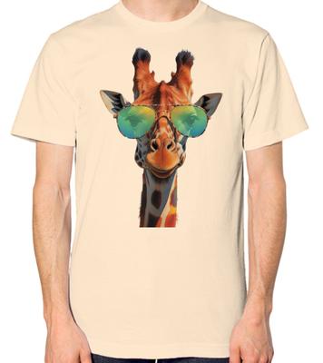 T-shirt Żyrafa w Fajnych Okularach Moda Hipsterska Hippie Swag Top Unisex