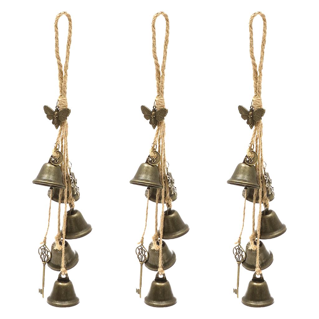 3Pcs Witch Bells for Door Knob Protection Wind Chimes Handmade Metal Bells with Clear Euphonious Sound Sturdy Anti Wear for