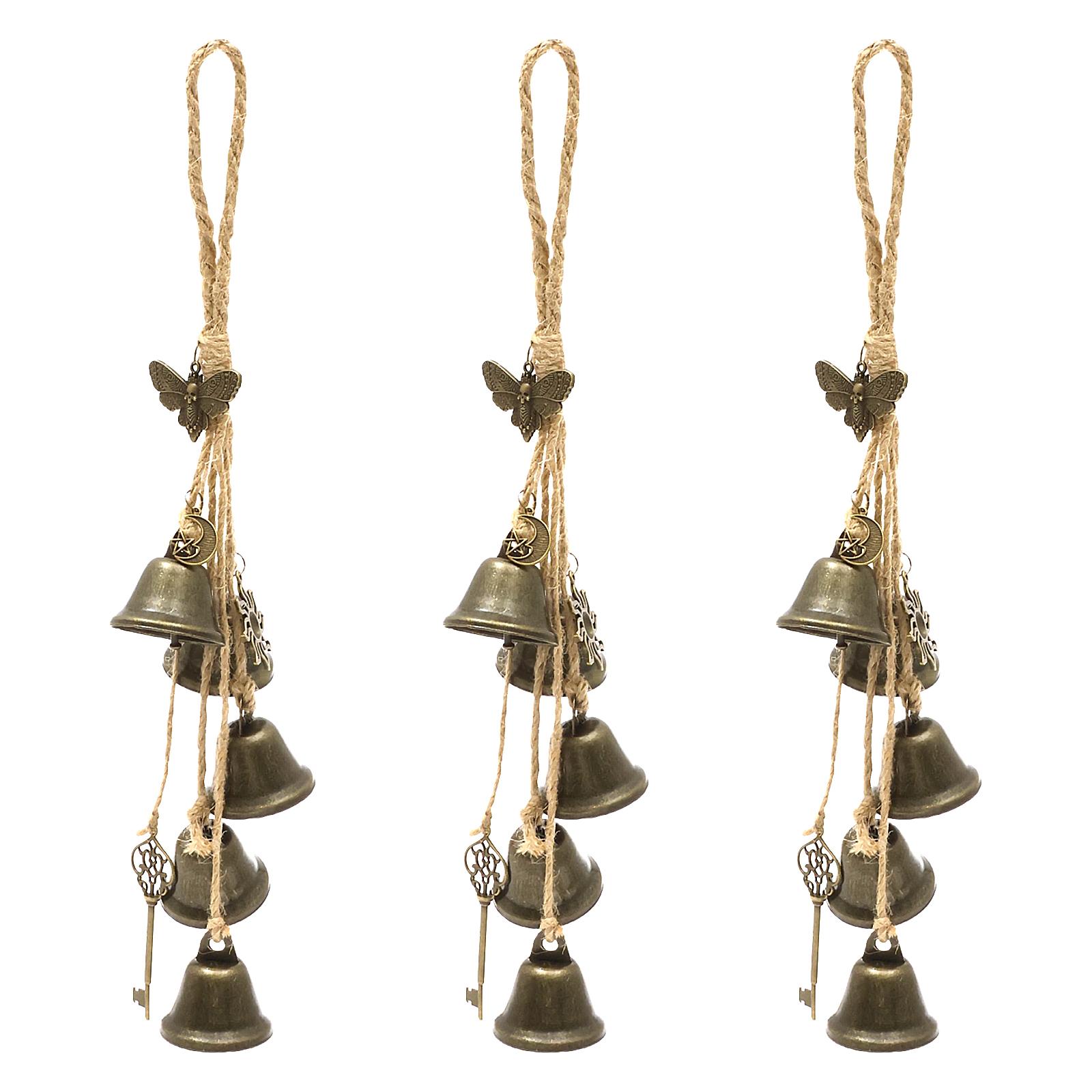 

3 шт. Колокольчики ведьмы для защиты дверной ручки, Подвески-колокольчики, Ручная работа, Металлические колокольчики с чистым мелодичным звуком, Прочные, Износостойкие для