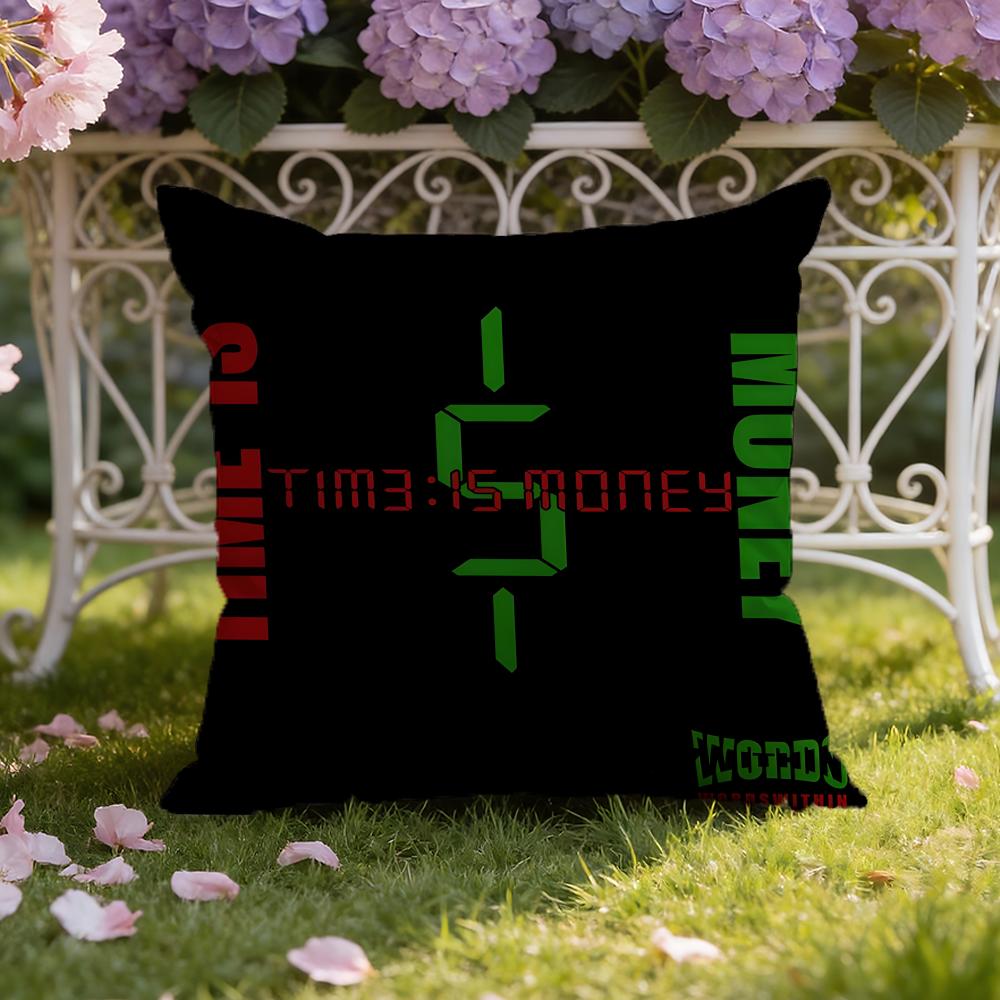 Movie T-Time is Money Cushion Cover Home & Car Dual-Scene Pillow Cover: Reversible for Premium Comfort