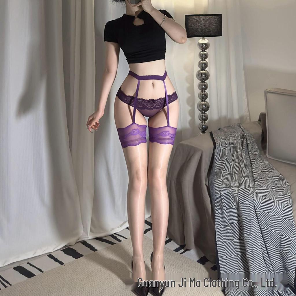 Aurora Sexy Shiny Suspender One-piece Over-the-Knee Non-Rip Matte Stockings