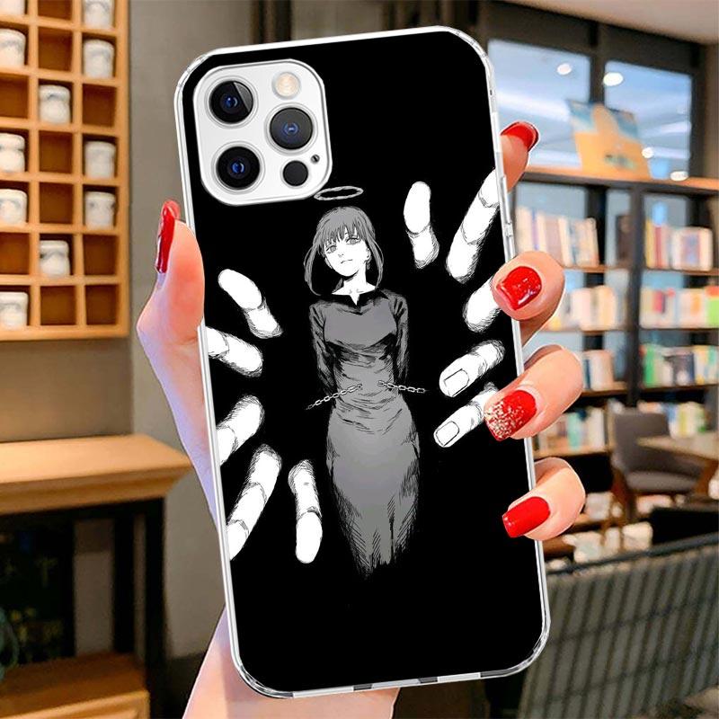 Kettensäge Makima Power Cover Handyhülle Für iPhone 16 17 Air 15 14 Pro Max 16E Handyhülle 13 Mini 12 11 7 SE 8 Druckmuster Passform