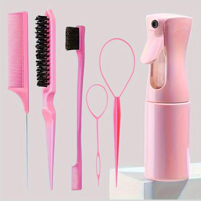 Three Piece Set with Pointed Tail Comb, Fixed Mouse Comb, Hair Pulling Needle, High-pressure Spray Bottle
