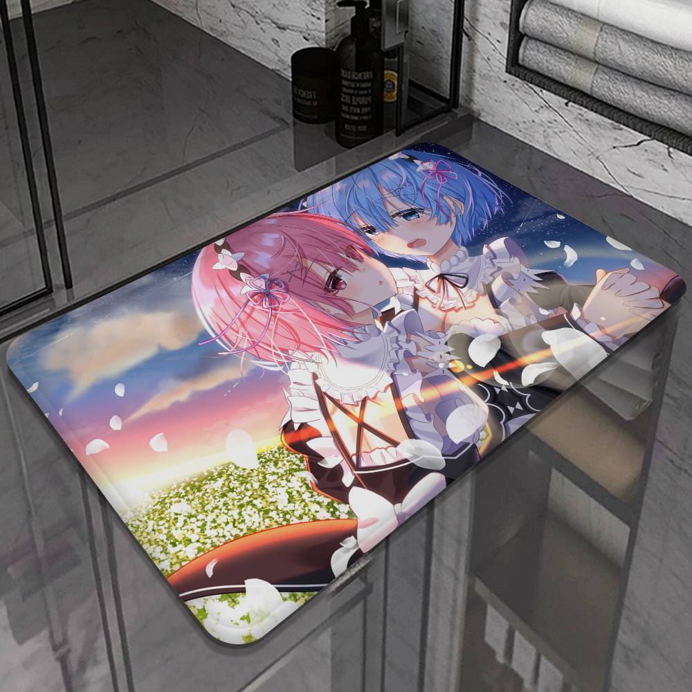 Classic Ram And Rem Re0 Starting Life In Another World Floor Mat INS Style Soft Bedroom Floor House Laundry Room Mat