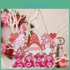 Whimsical Pink Wood Gnome Love Hanging Decor Ideal For Valentines Day Celebrations