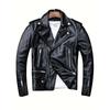 New Men's PU Leather Bike Jacket Slim Lapel Zipper Jacket Autumn Trend Men's Leather Jacket