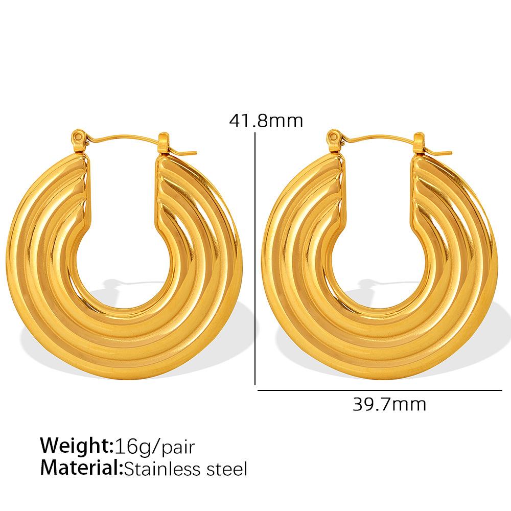 Серьги в гонконгском стиле ins атмосферные U-образные высококачественная титановая сталь универсальные серьги ювелирные изделия
