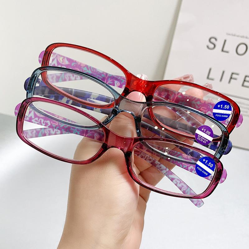 Old-fashioned Eyeglasses Trendy Style For Youthful Female No-screw Bag Floral Pattern Suitable For Middle-aged And Elderly 1900