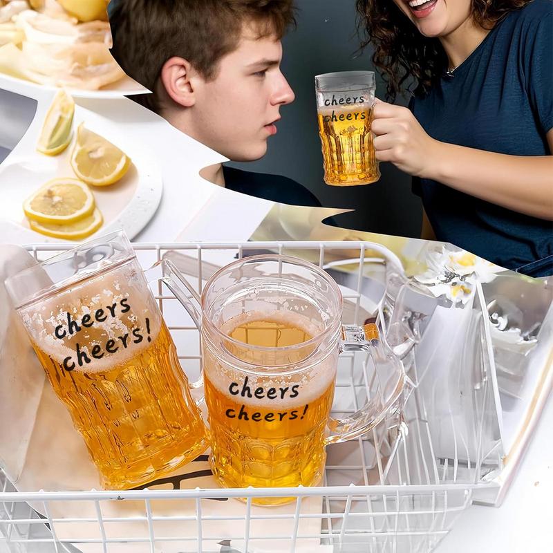450ml Sommer Doppelwandige Bierkrüge Verdickter Becher Mit Griff Falsches Modell Bierkrug Dekoration Für Kaffee Cocktail