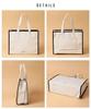 AppelToi Black Tote Bag for Women, A4 Size, Stylish and Cute, Handbag, Shoulder Bag, Carry-On, Commuter, School, Simple, Solid Color, Square Canvas,