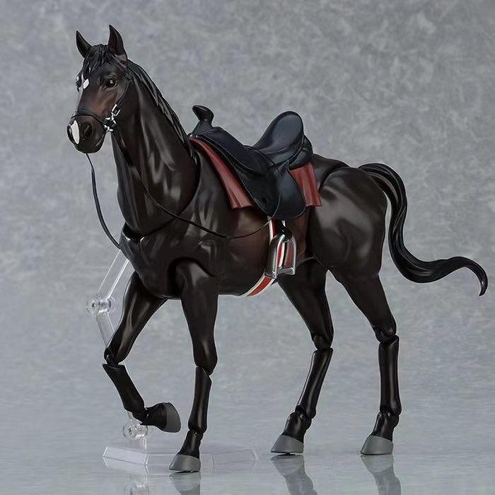 Figma 490 Brown White Black Yellow Horse Articulated Poseable Horse Model Toy Figure Diorama Display Set Scene Gift Collector