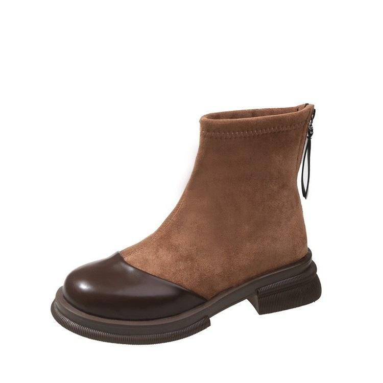 British Martin boots women's autumn 2025 new thick-soled thin boots rear zipper short boots French small ankle boots