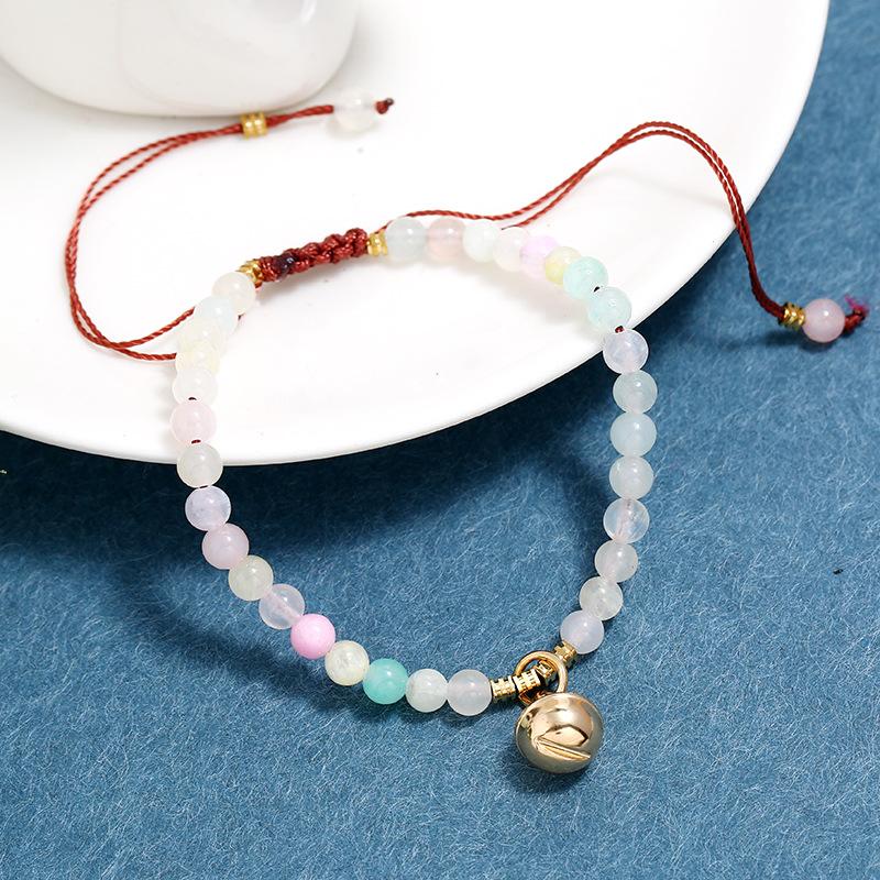 Retro sweet bracelet women's small fresh and versatile fashion temperament pink amethyst hand rope jewelry