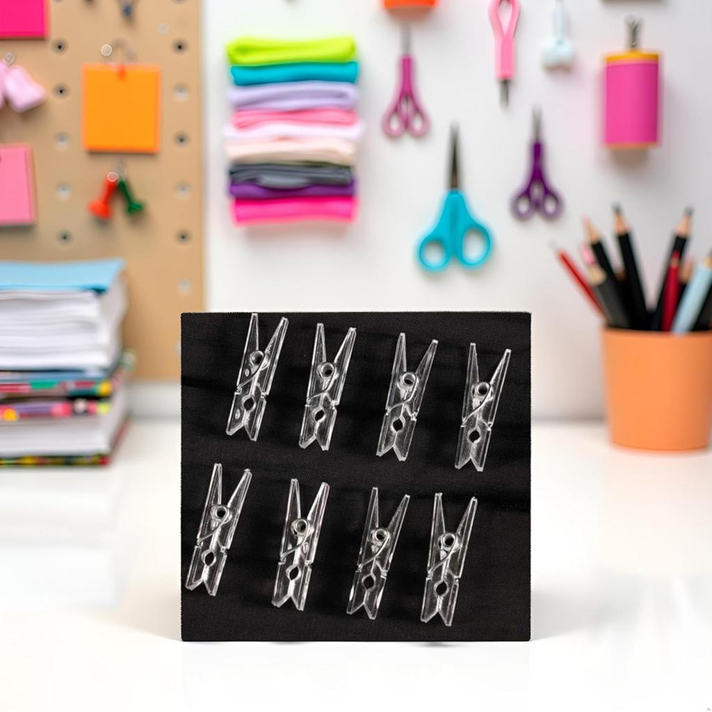 20Pcs Clear Plastic Clothes P,Clothes Line String Clips, Mini Clothes P, Photo Paper Peg P Craft Clips,Laundry Storage and Organization(2.5cm)