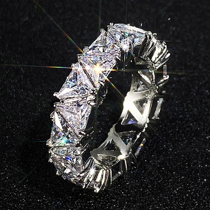 Fashion Women's Crystal Rings for Party Full Shiny Zirconia Wedding Finger Ring Engagement Ceremony Accessories Jewelry