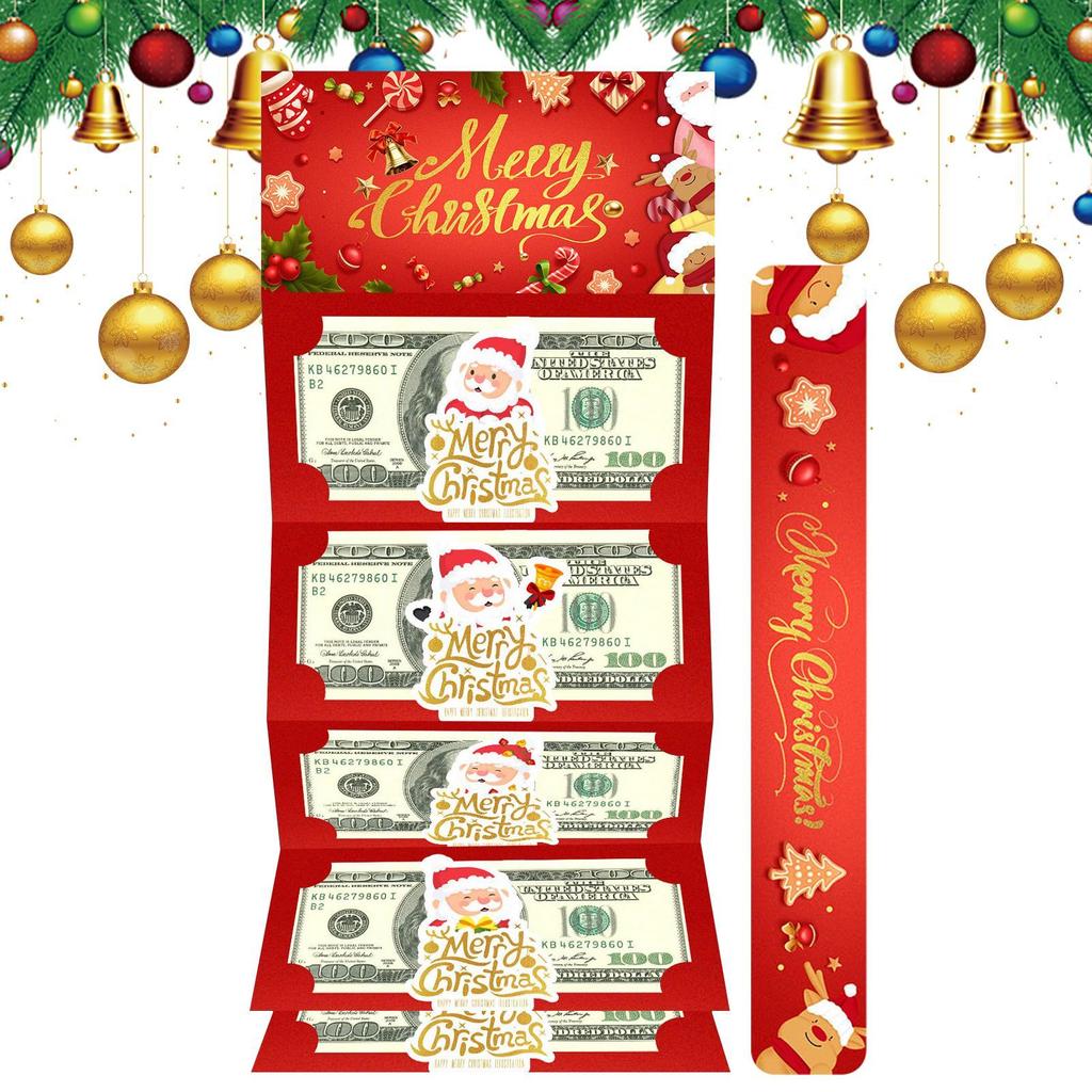 Porta Dinheiro Para Natal Suprimentos Para Festa Tema Papai Noel Envelopes de Dinheiro de Natal Papai Noel Com 6 Slots Para Homens Mulheres Meninas Jovens