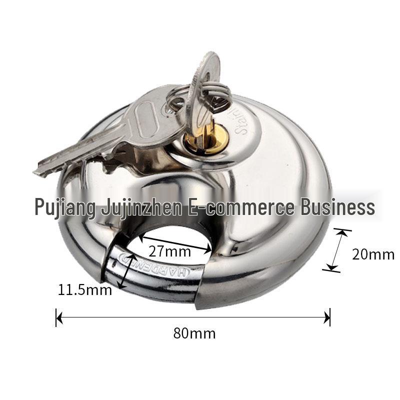 Stainless Steel Round Disc Padlock with Anti-Theft Copper Core 201 – Anti-Pry Upgrade