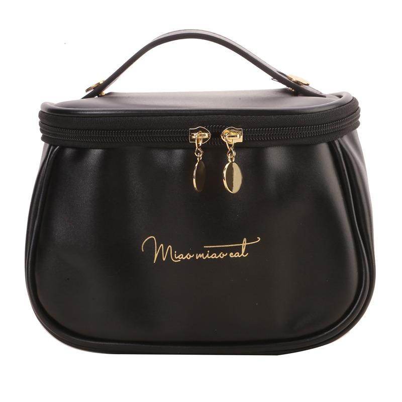 

Органайзер из искусственной кожи Косметичка Моющийся Чехол для кистей для макияжа Сумки для хранения Туалетные принадлежности чёрный