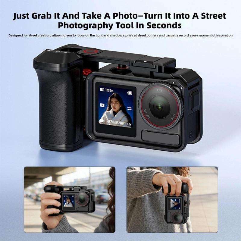 Quick Release Action Camera Grip Handle for Action4/3 Street Shoots Ergonomic Comfort Multiple Interfaces Magnetic
