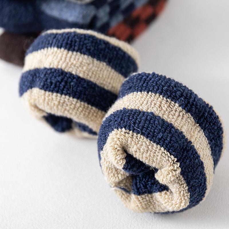 5 Pairs of Men's Autumn and Winter Plus Velvet and Thick Wool Ring Warm Rabbit Wool Tube Socks